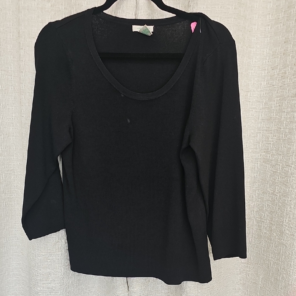 Laura Ashley Elegant Black Long Sleeve Top